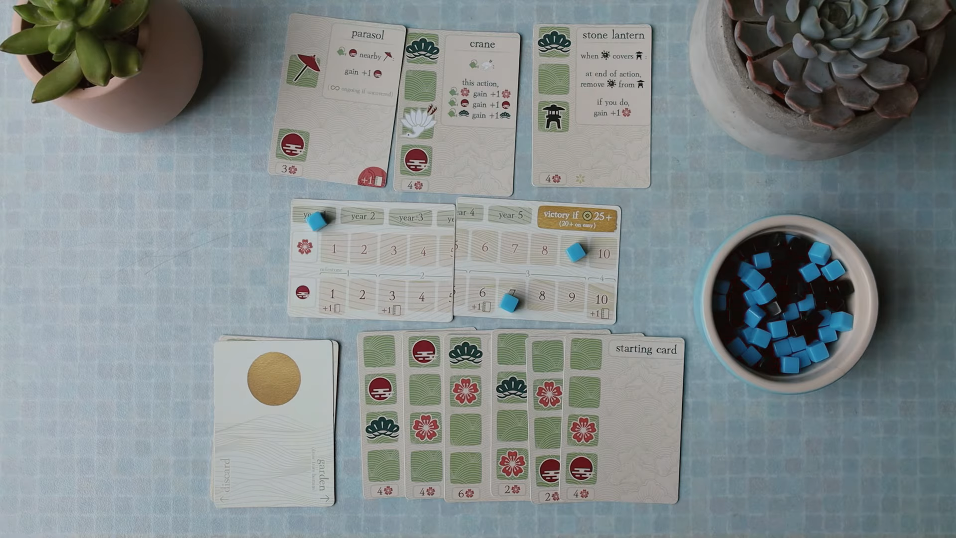 card game mid-game layout